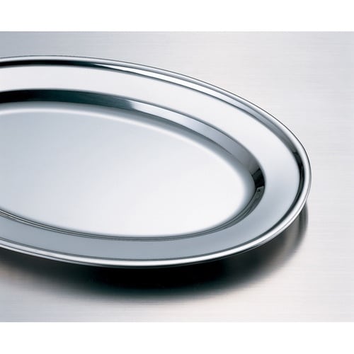 #92110 ステン巻渕小判皿10吋