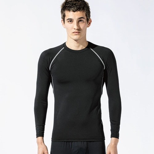 黒 4L ストレッチ 長袖クルーネック