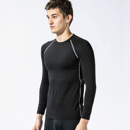 黒 4L ストレッチ 長袖クルーネック