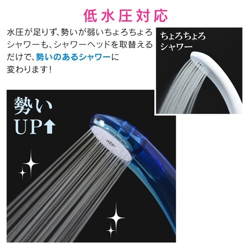 節水シャワーヘッド クリアブルー
