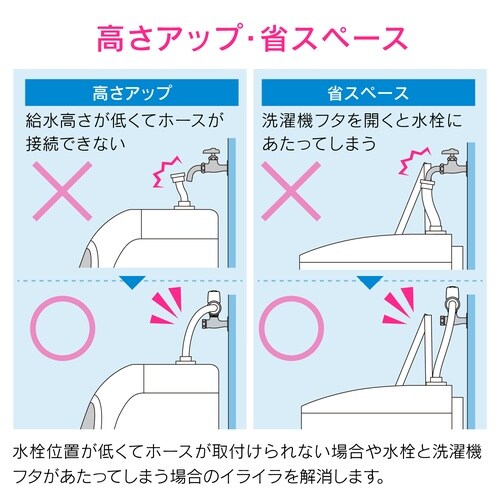濯機水栓上部ストッパー付