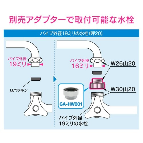 浄水器Uパイプ 高さアップ