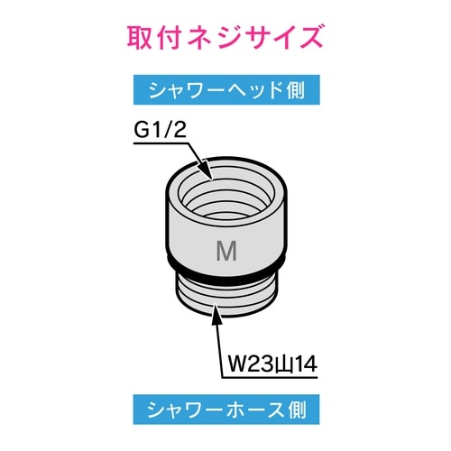 シャワーヘッドアダプター MYM用