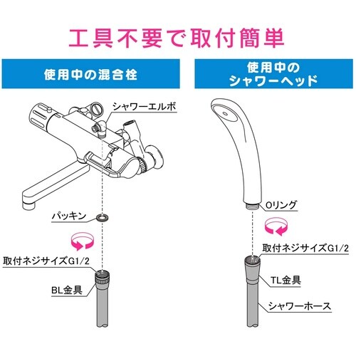 LIXILシャワーホース 10Pシルバ