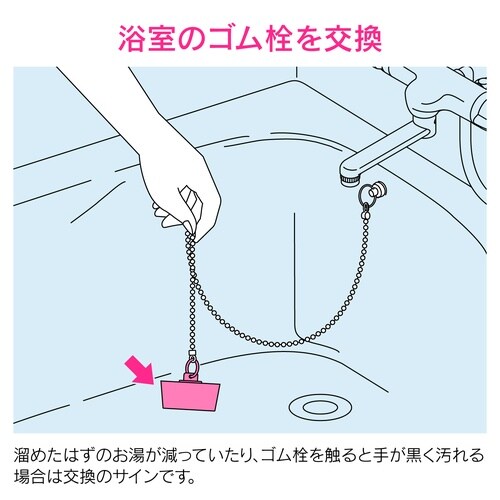 ゴム栓 風呂用鎖無 88mm
