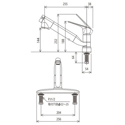 浄水器内蔵用シングル