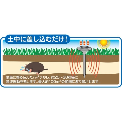 ソーラー式モグラ撃退器DX