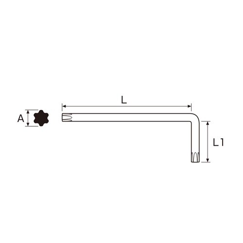 #630 L型ヘクスローブレンチT−6