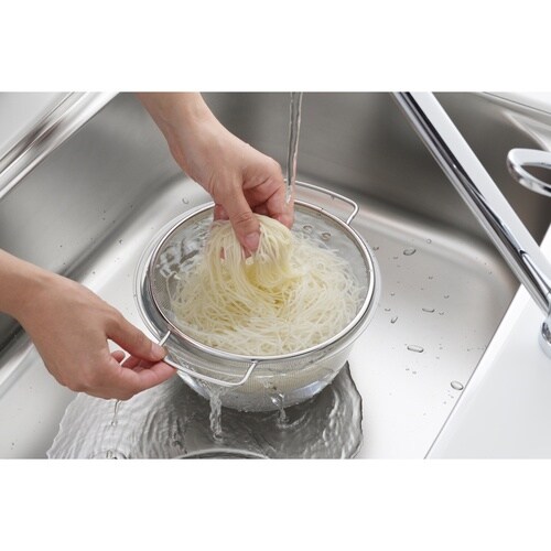 ステンレス両手付丸形ザル