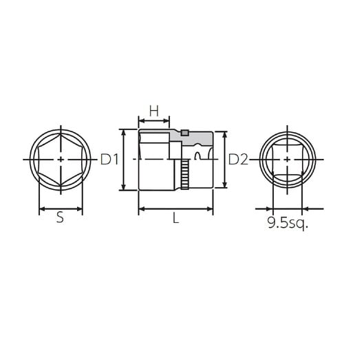 9.5SQ ソケット 24mm 六角