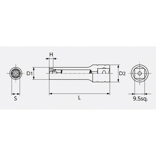 9.5SQ マグネット ディープソケット 8mm