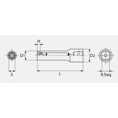 9.5SQ マグネット ディープソケット 14mm