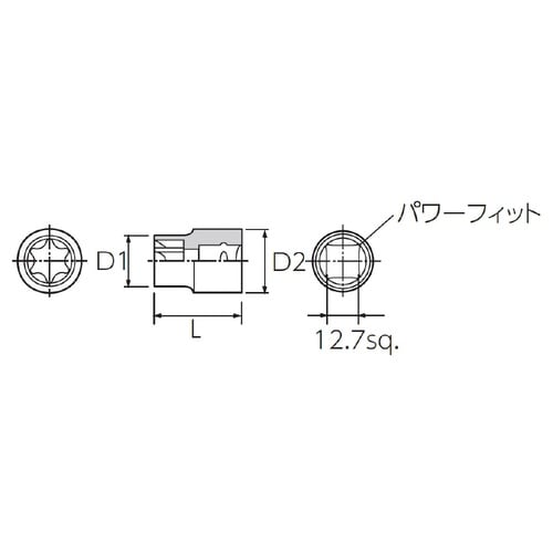 12.7SQ E型 トルクスソケット E18