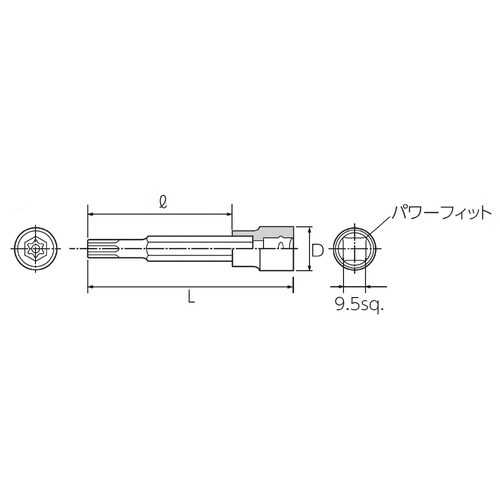 9.5SQ イジリ止トルクスビットソケット T20