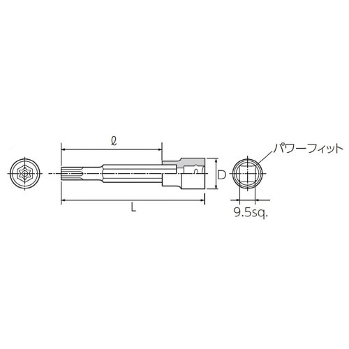 9.5SQ T型イジリ止メ トルクスビット T40