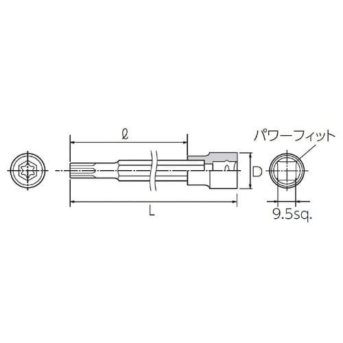 9.5SQ ロングトルクスビットソケット T25