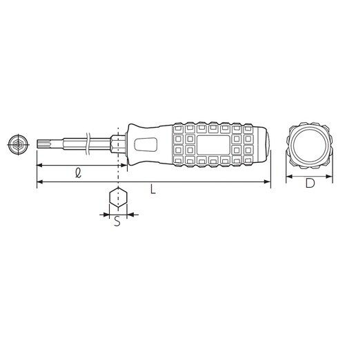 樹脂柄T型 イジリ止メトルクスドライバ T40