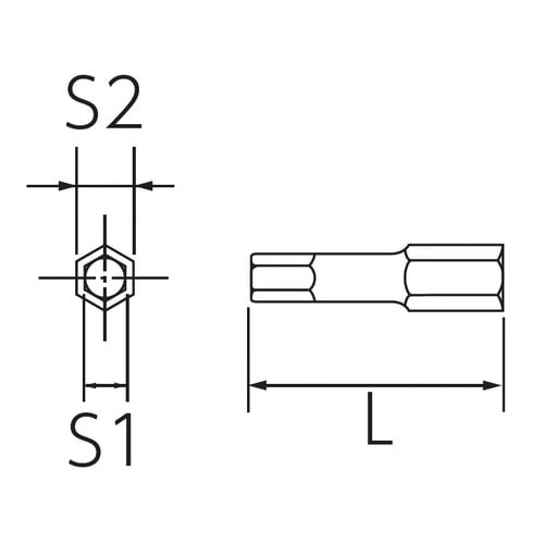 ショートヘキサゴンビットソケット交換ビット 4mm