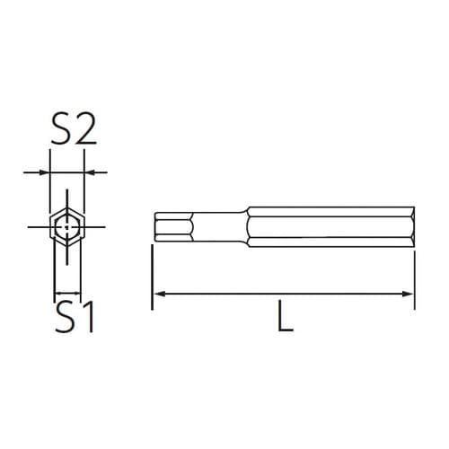 六角ビットソケット用交換ビット 6mm