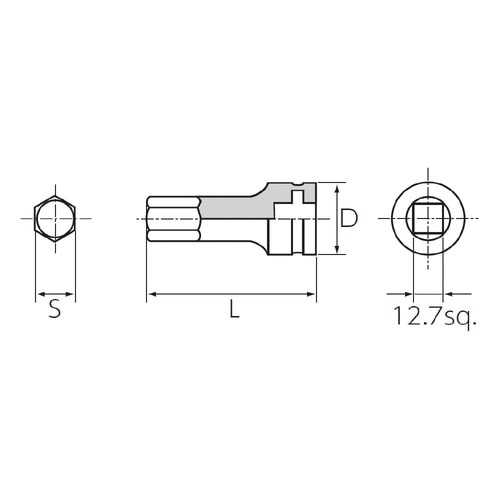 12.7SQ インパクト用六角レンチ 17mm