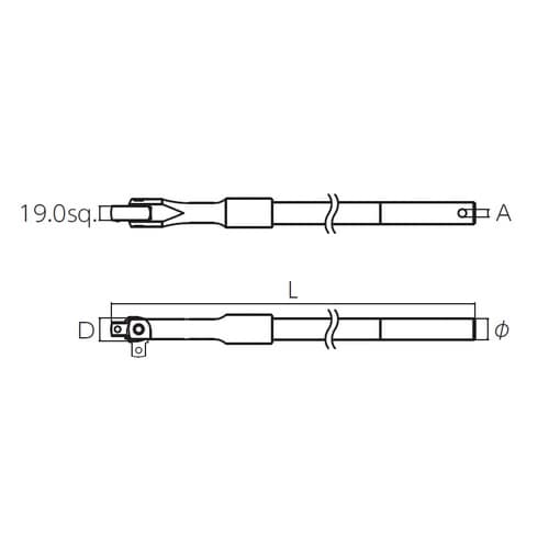 19.0SQ 超ロングスピンナハンドル