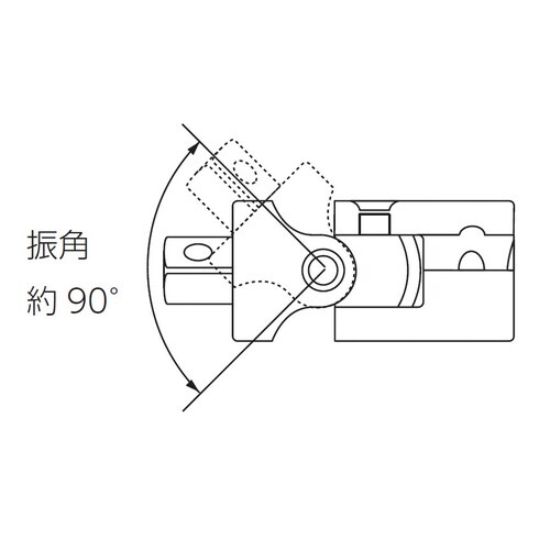 12.7SQ ユニバーサルジョイント 全長67mm