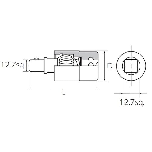 12.7SQフレックスボールジョイント全長65mm