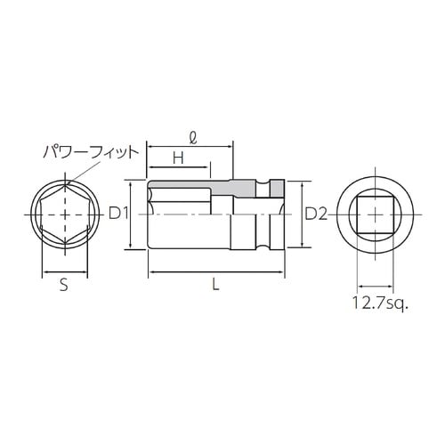 12.7SQ インパクトソケット セミ15mm