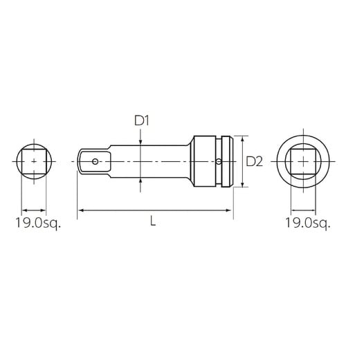 19.0SQ インパクト用エクステンションバー