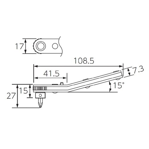 板ラチェット差替ドライバ プラス #2