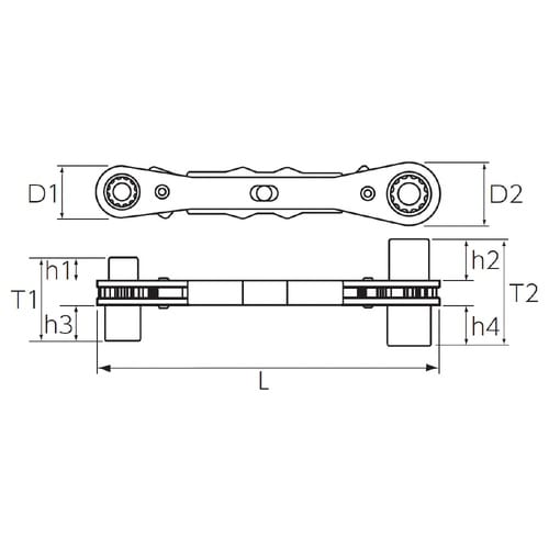 板ラチェットレンチロング 8×12、10×13mm