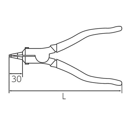 直型スナップリングプライヤ 軸用 φ1.5