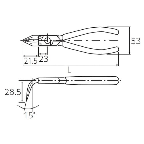 曲型スナップリングプライヤ 穴用 φ1.2