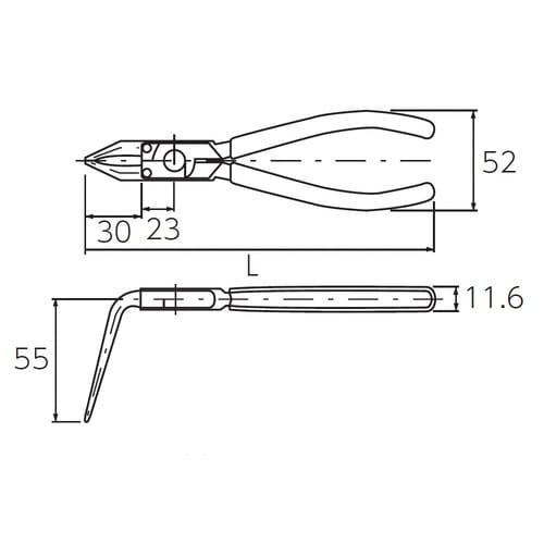 曲型ロングスナップリングプライヤ 穴用 φ1.2