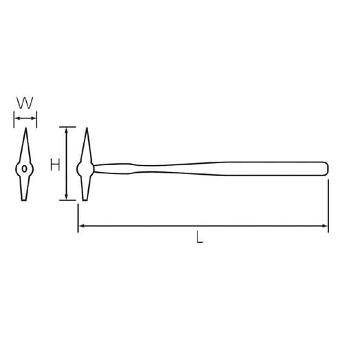 点検ハンマ1/4ポンド 600mm