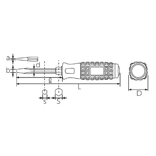 樹脂柄マイナス貫通ドライバー 6mm幅