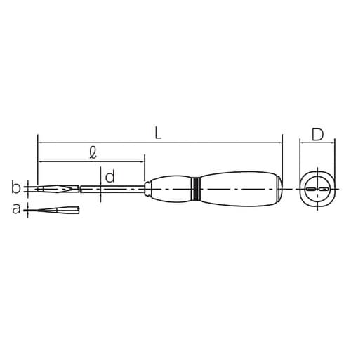 ソフト細軸マイナスドライバー 4mm幅