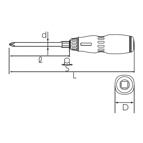 樹脂柄プラス貫通ドライバー #1