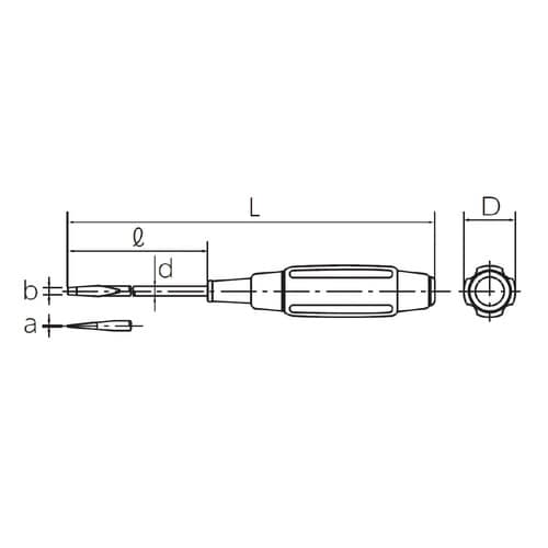 木柄ドライバ マイナス貫通タイプ 8mm幅