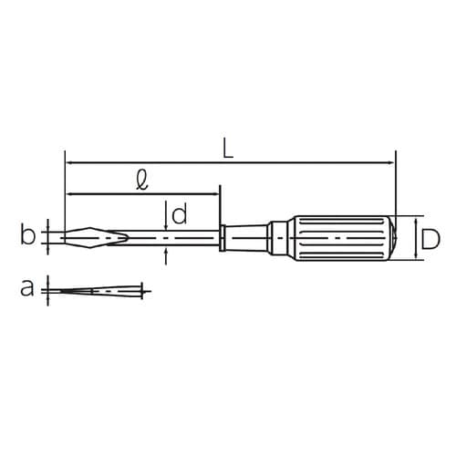 木柄ドライバ マイナス貫通 6mm幅