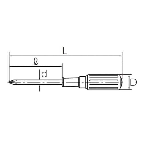 木柄ドライバ プラス貫通 #1