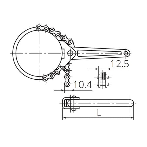 カートリッジレンチチェーン型 90−125mmΦ