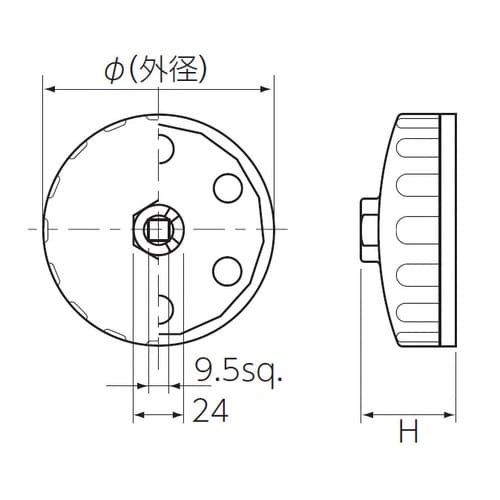 9.5SQ カップオイルフィルタレンチ B76mm
