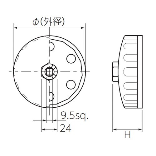 9.5SQ カップオイルフィルタレンチ C76mm