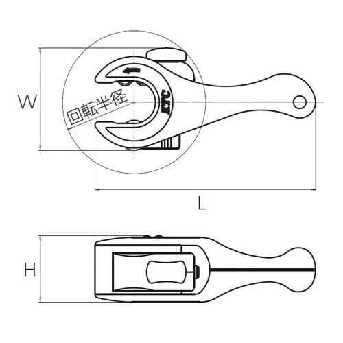 ミニラチェットチュ‐ブカッタ 銅管用 6−23mm