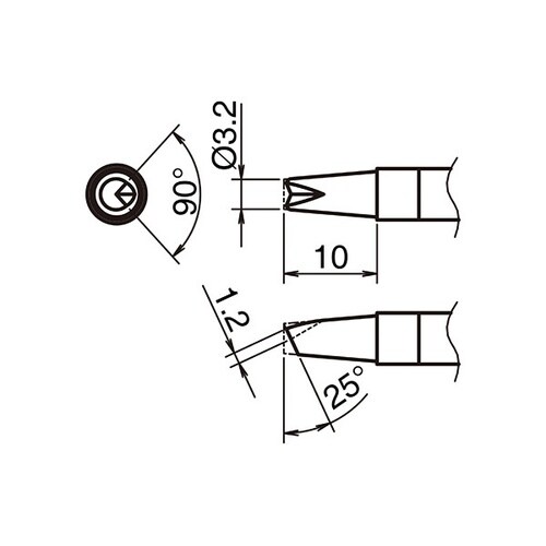こて先 3.2BC型 V溝付