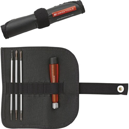 4点組 差替式精密ドライバーセットロールケース付