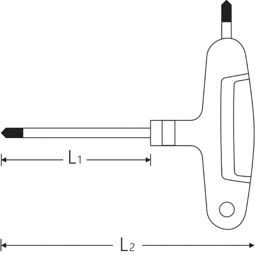 T型ヘクスローブドライバー T40×軸長130mm