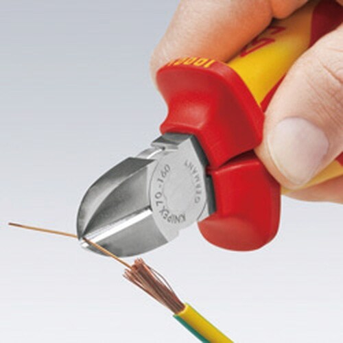 1000V絶縁斜ニッパー180mm 落下防止付