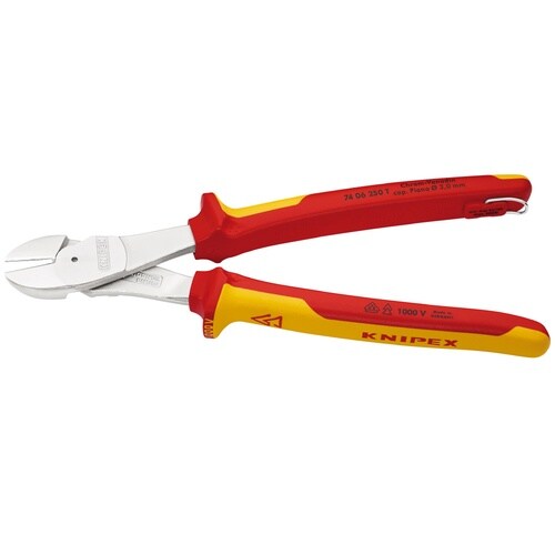 絶縁強力型斜ニッパー 250mm 落下防止付